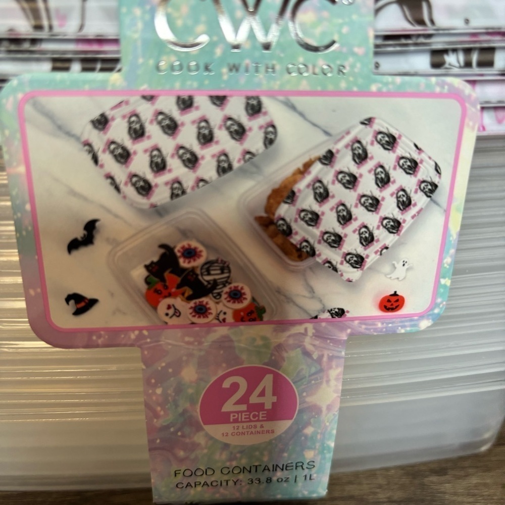 CWC Cook With Color Ghostface Food Storage Container Set NWT Halloween Themed - Picture 6 of 8